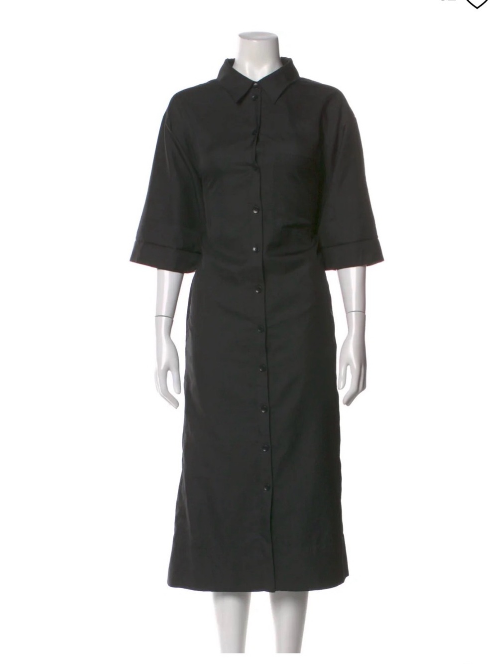 Tibi Black Midi Shirt Dress